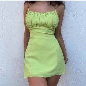 green mini dress superdown